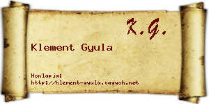 Klement Gyula névjegykártya