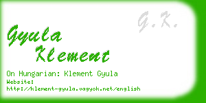 gyula klement business card